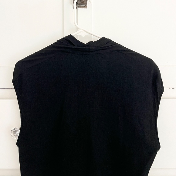 Helmut Lang Draped Crossover Blouse Black Size Small - Picture 5 of 7